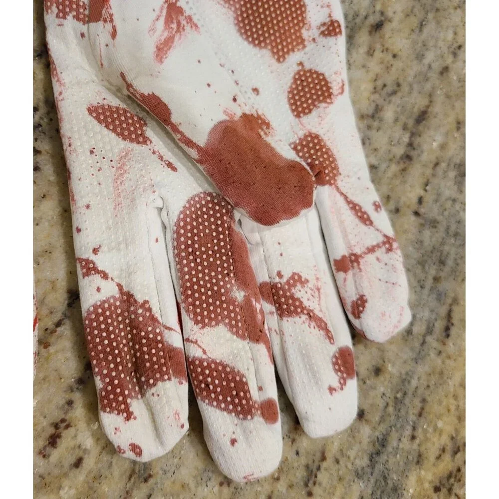 Vintage Size XXL Stretch Long Formal Fake Bloody Horror Zombie Costume Gloves - Picture 7 of 15